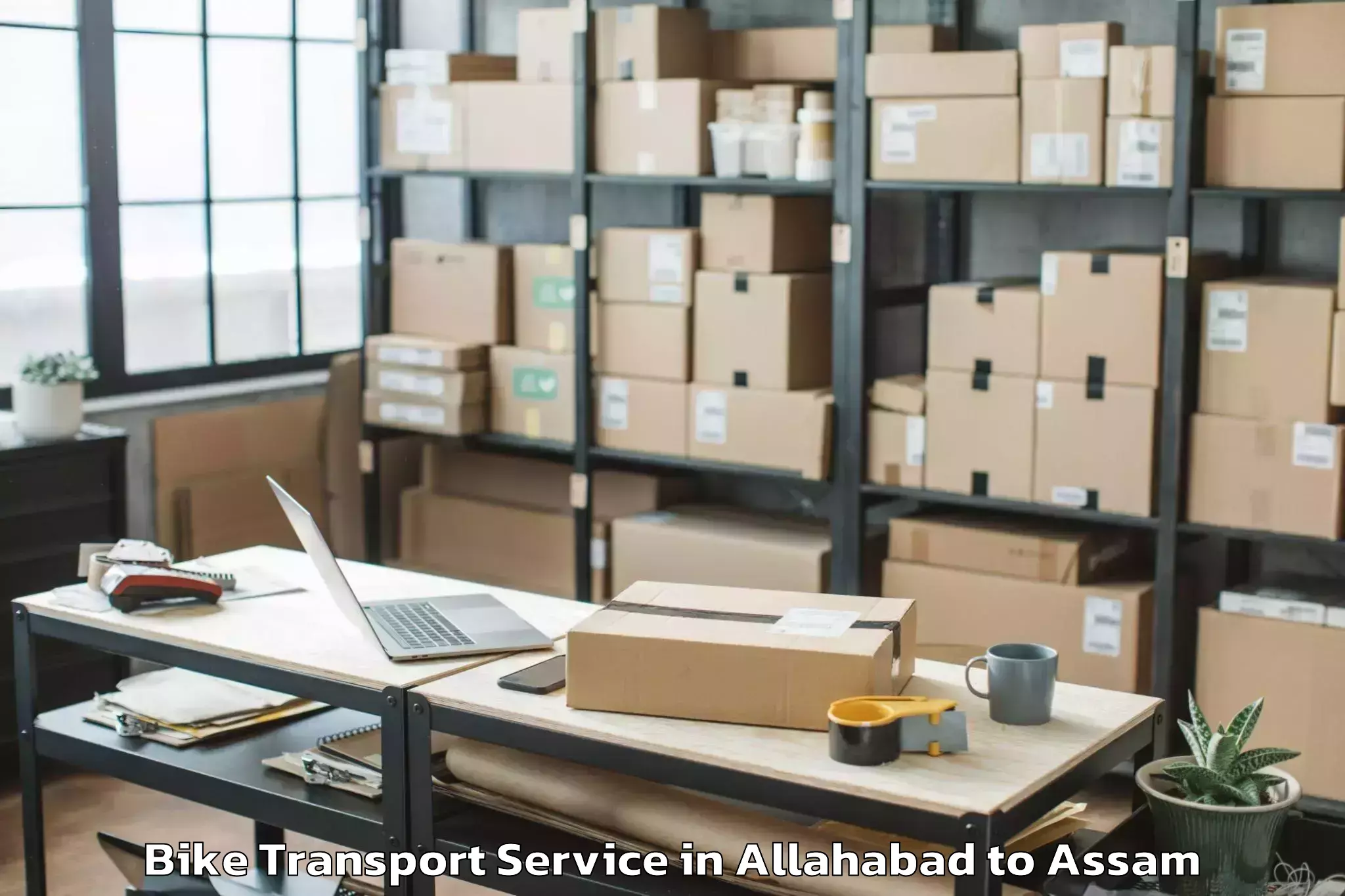 Reliable Allahabad to Moranhat Town Bike Transport